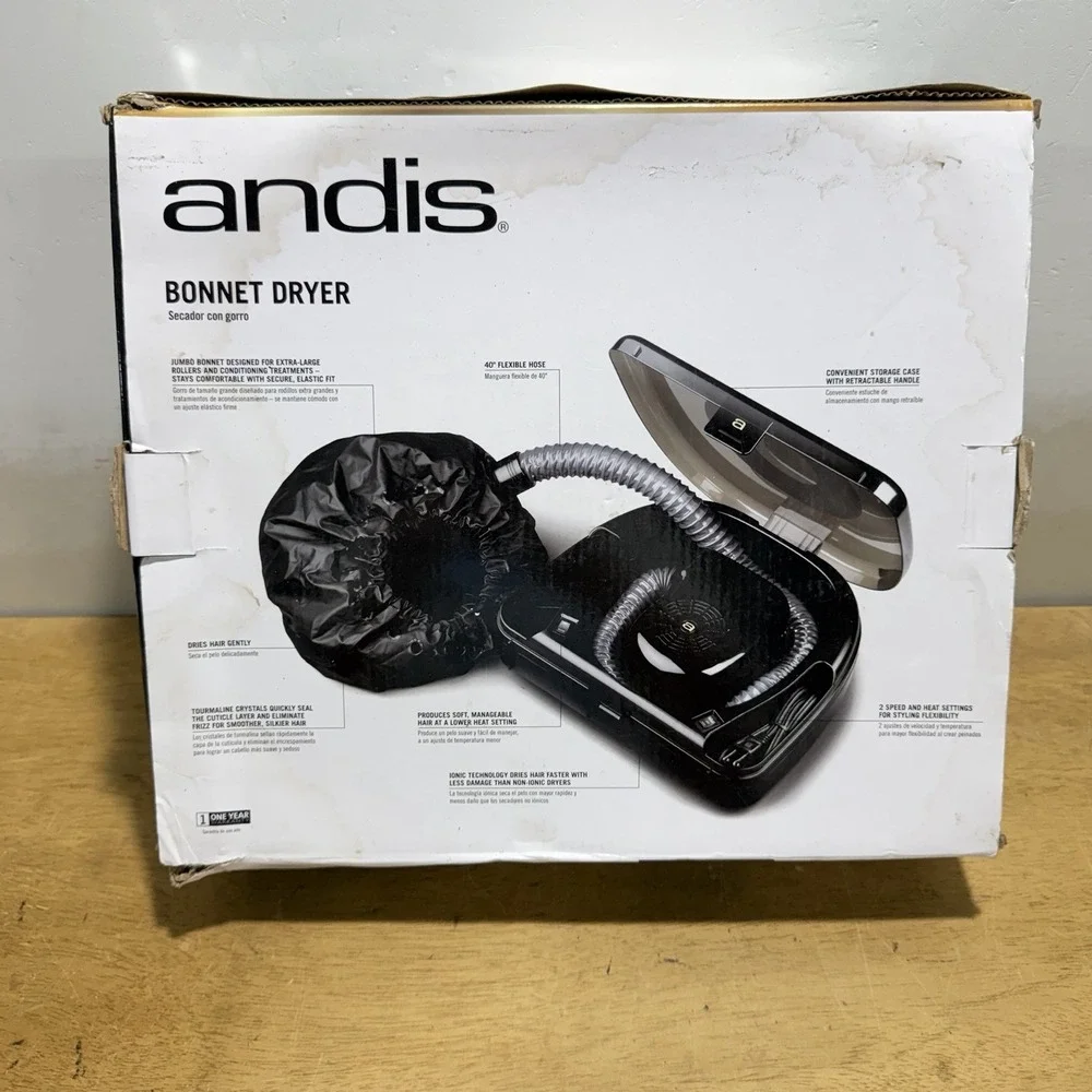 Andis 80610 500W Ionic Professional Bonnet Hair Dryer Black BD